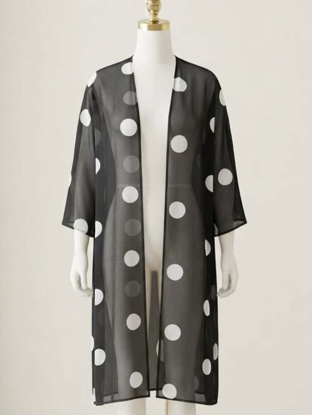 Size 10 medium BloomChic Sheer Polka Dot Open-Front Kimono Duster